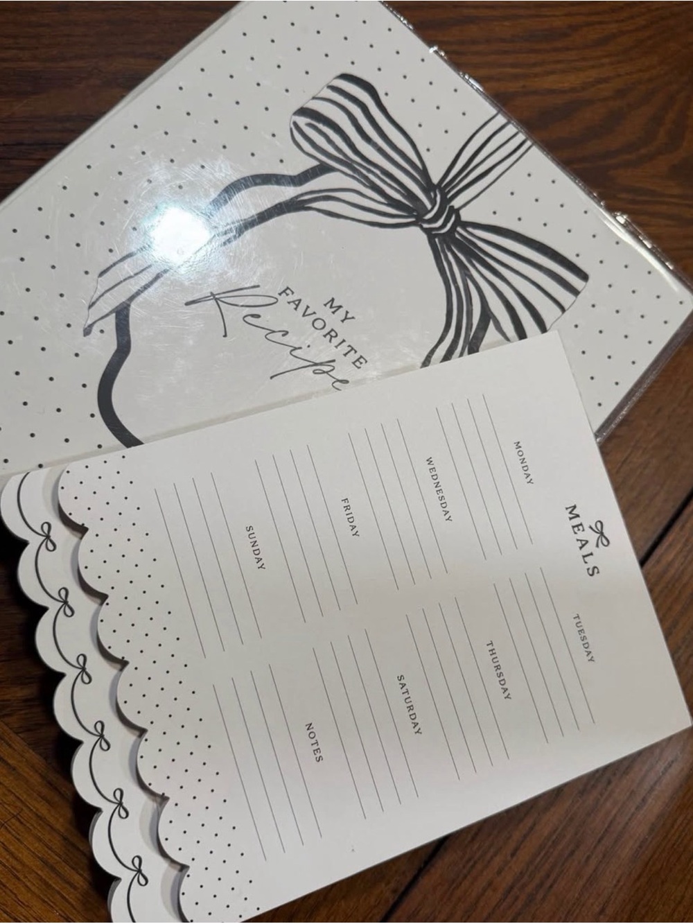 Recipe & Grocery Notepad Set - Black and White - Picture 2 of 3
